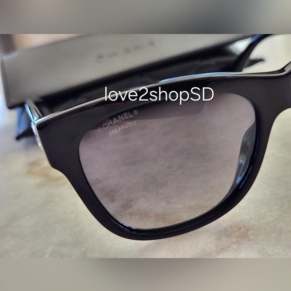 CHANEL Black Polarized Sunglasses CH5380 C501/S8 NIB Authentic Unused - Picture 5 of 11